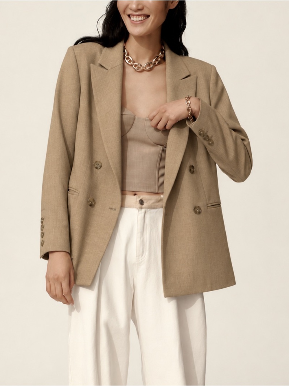Anthropologie Maeve Oversized Double Breasted Blazer
